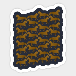 Seamless Brown Horse Pattern Sticker